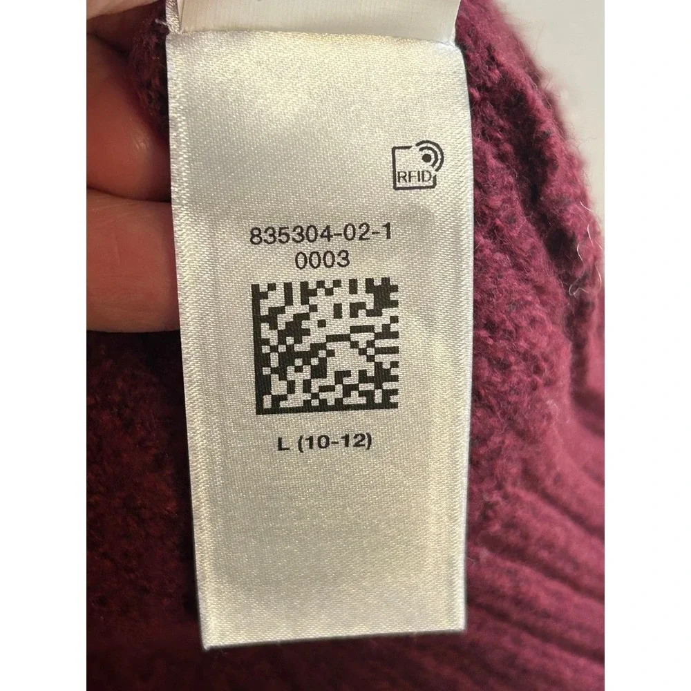 Old Navy Girls L 10-12 Burgundy Pink Love You Heart Sweater Coquette Preppy